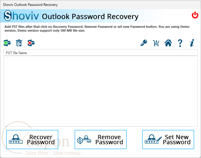 Shoviv Outlook Password Recovery Screenshot