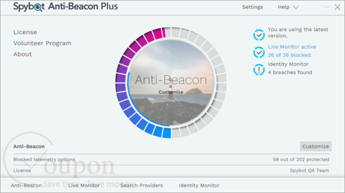 Spybot Anti Beacon Screenshot