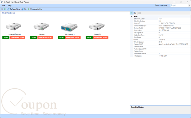 Systools Hard Drive Data Viewer Pro Screenshot