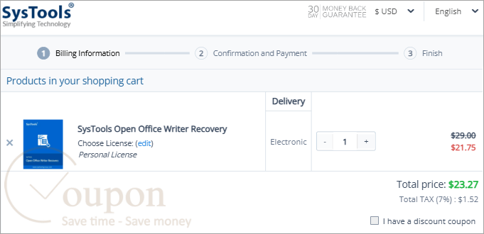 Systools Open Office Writer Recovery Coupon Code