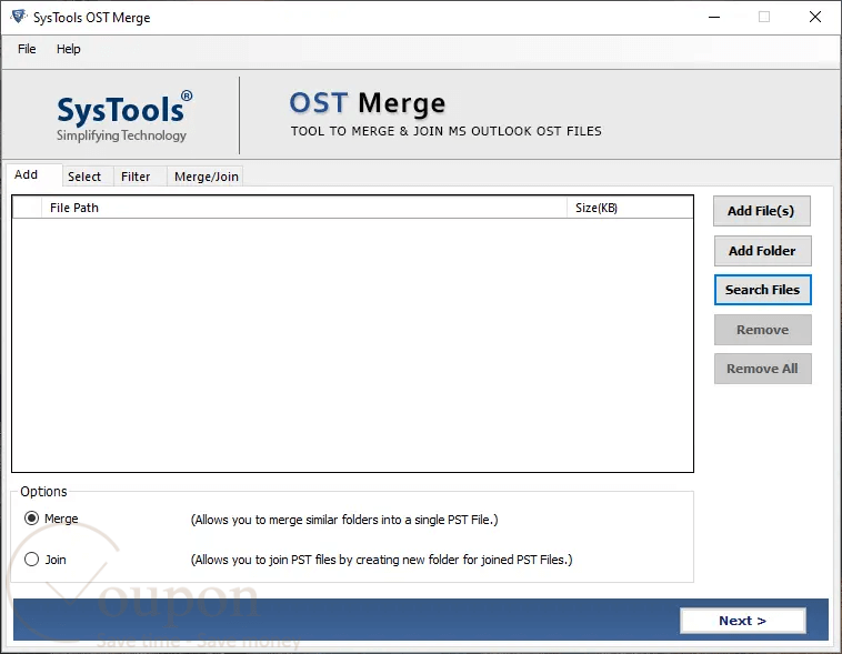 Systools Ost Merge Screenshot