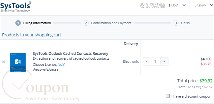 Systools Outlook Cached Contacts Recovery Coupon Code