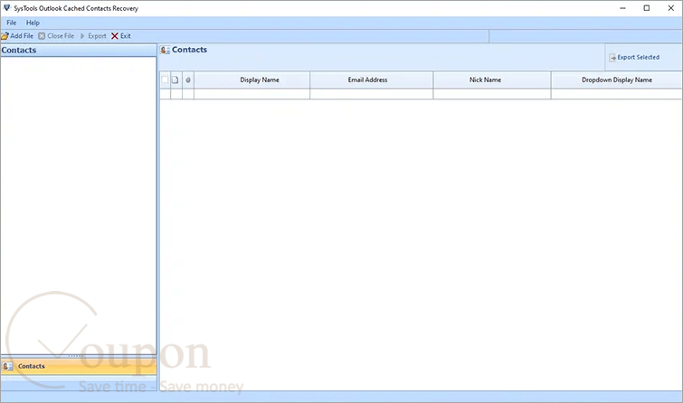 Systools Outlook Cached Contacts Recovery Screenshot