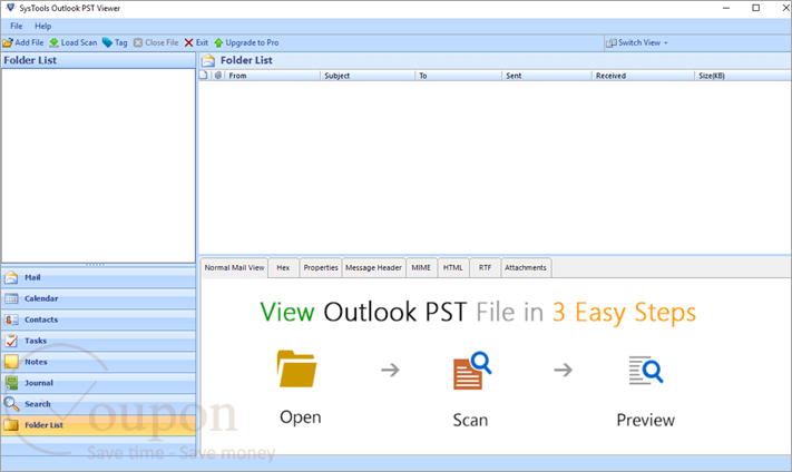 Systools Outlook Pst Viewer Pro Screenshot