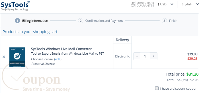 Systools Windows Live Mail Converter Coupon Code