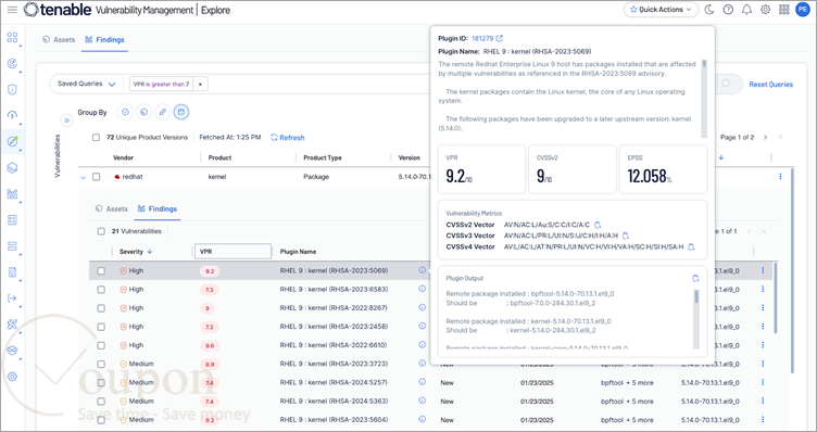 Tenable Vulnerability Management Screenshot