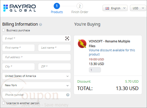 Vovsoft Rename Multiple Files Coupon Code