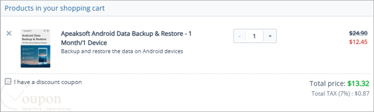 Apeaksoft Android Data Backup Restore Coupon Code