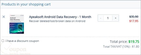 Apeaksoft Android Data Recovery Coupon Code