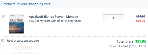 Apeaksoft Blu Ray Player Coupon Code