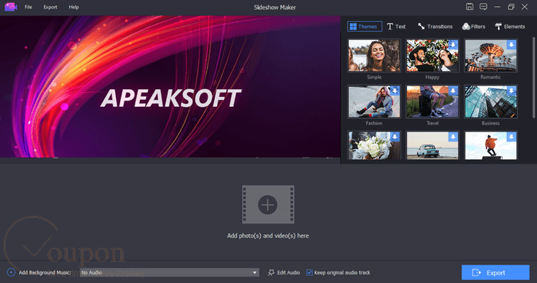 Apeaksoft Slideshow Maker Screenshot 2025