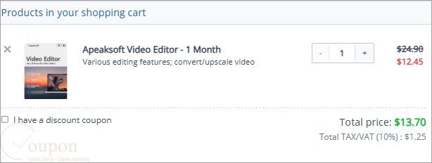 Apeaksoft Video Editor Coupon Code