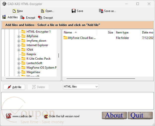 Cad Kas Html Encrypter Screenshot