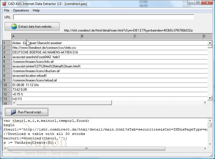Cad Kas Internet Data Extractor Screenshot
