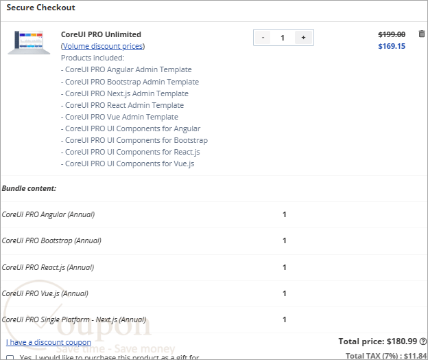 Coreui Pro Unlimited Coupon Code