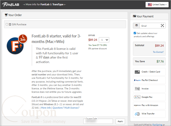 Fontlab Coupon Code