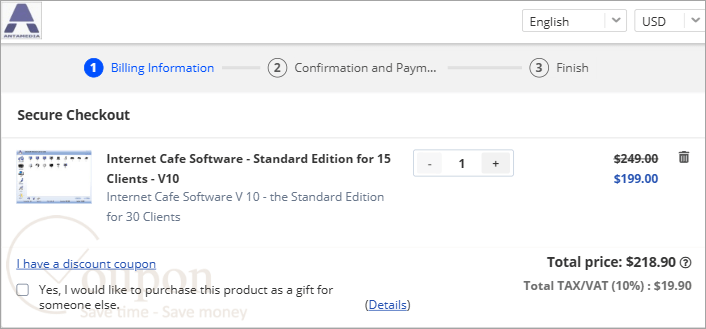 Internet Cafe Software Coupon Code