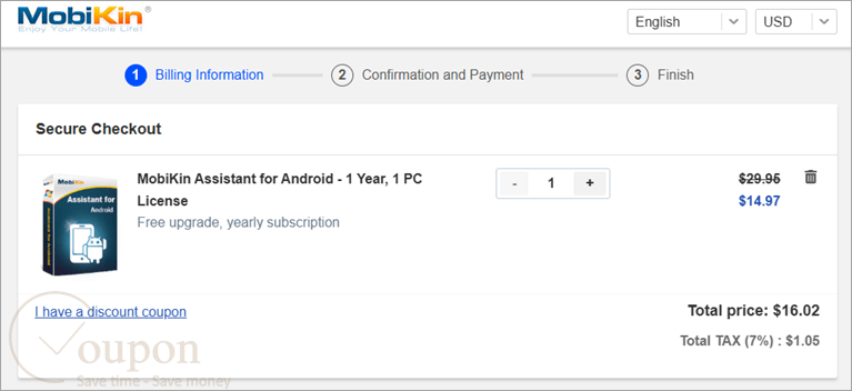Mobikin Assistant For Android Coupon Code