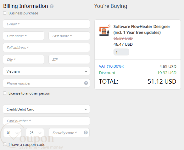 Software Flowheater Designer Coupon Code