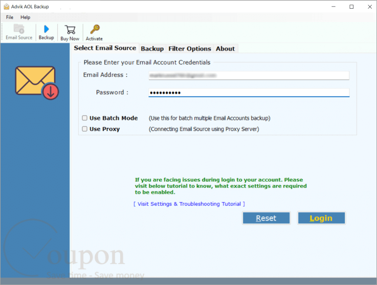 Advik Aol Backup Screenshot
