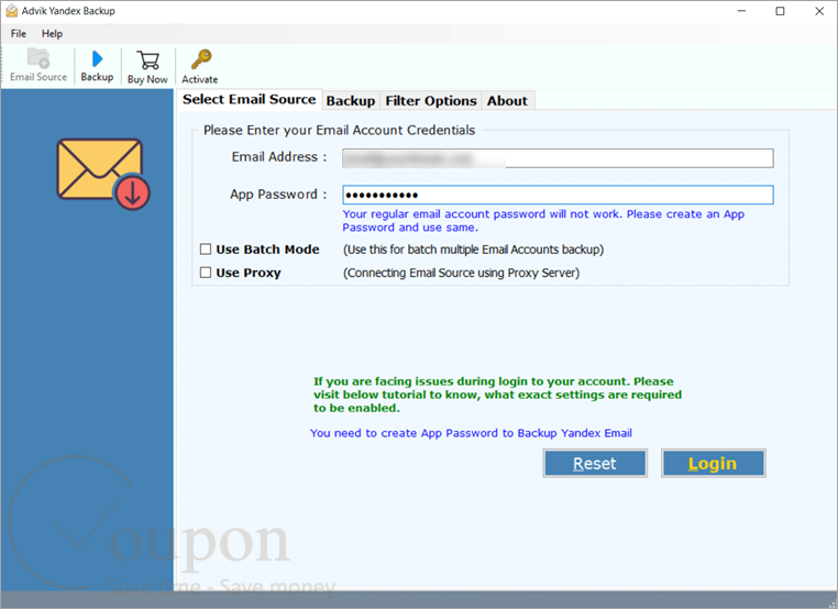 Advik Yandex Backup Screenshot