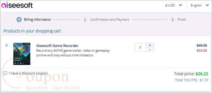 Aiseesoft Game Recorder Coupon Code