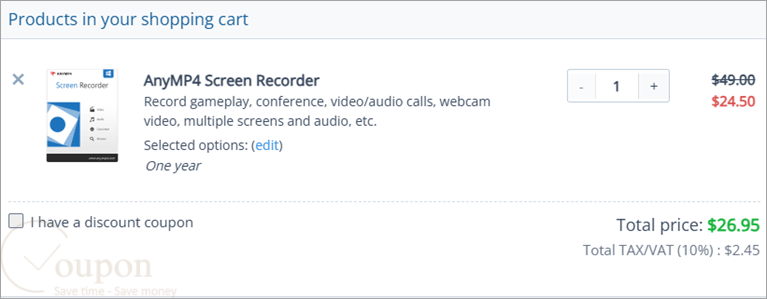 Anymp4 Screen Recorder Coupon Code
