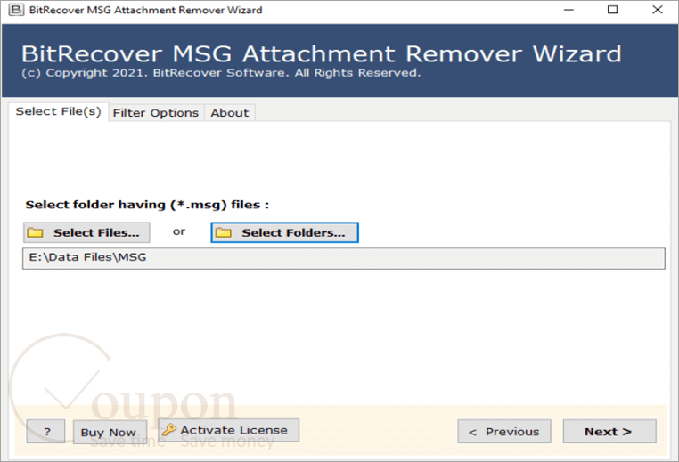 Bitrecover Msg Attachment Remover Screenshot