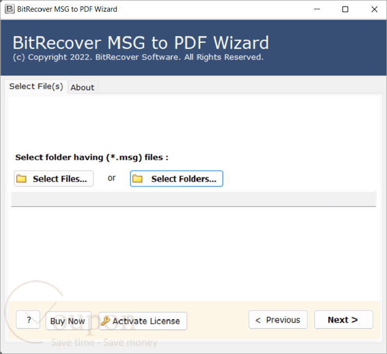 Bitrecover Msg To Pdf Screenshot