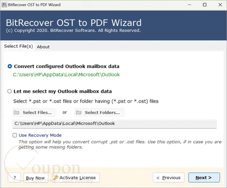 Bitrecover Ost To Pdf Wizard Screenshot