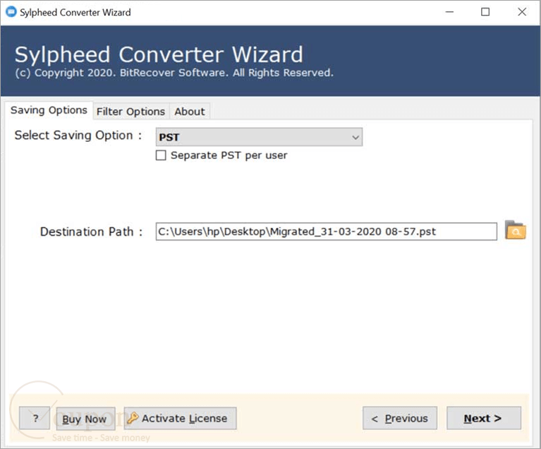 Bitrecover Sylpheed Converter Wizard Screenshot