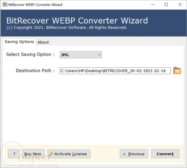 Bitrecover Webp Converter Screenshot