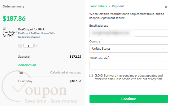 Exeoutput For Php Coupon