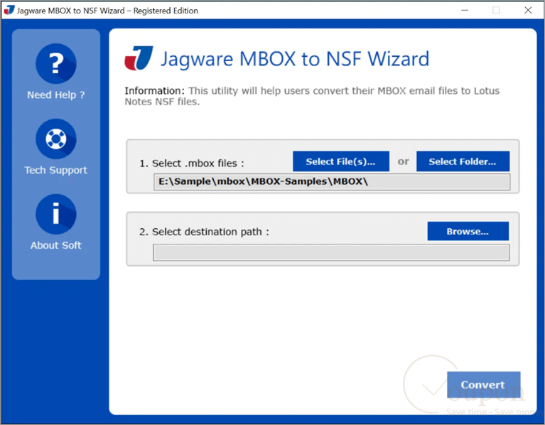 Jagware Mbox To Nsf Wizard Screenshot