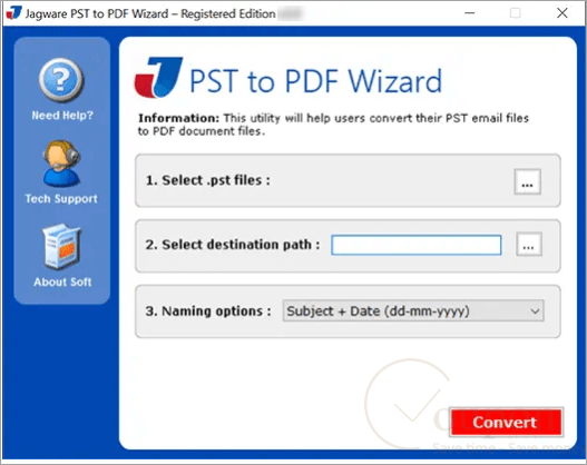 Jagware Pst To Pdf Wizard Screenshot