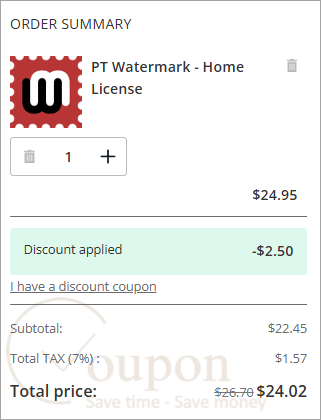Pt Watermark Coupon Code