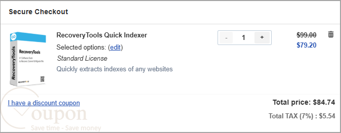 Recoverytools Quick Indexer Coupon Code