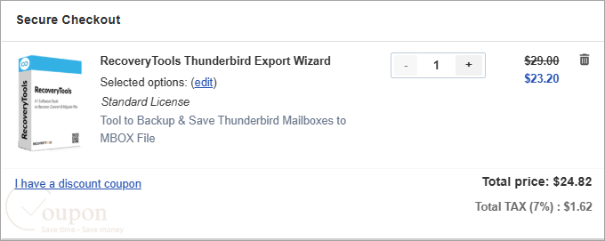 Recoverytools Thunderbird Export Wizard Coupon Code