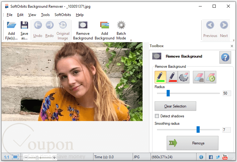 Softorbits Photo Background Remover Screenshot