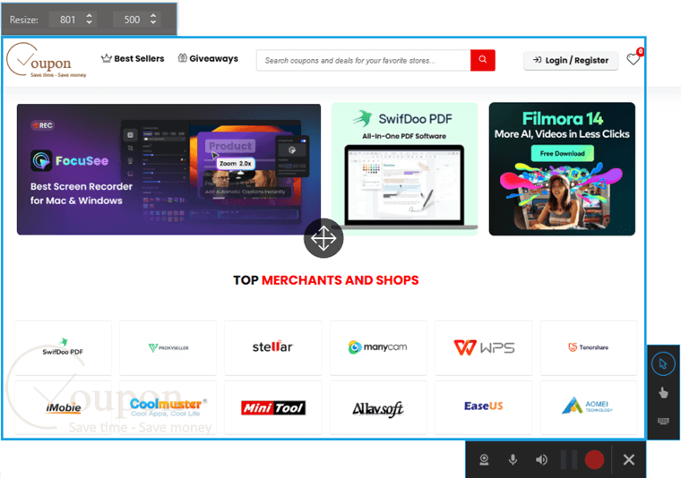 Softorbits Screen Recorder Screenshot