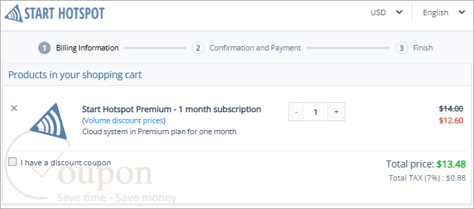Start Hotspot Coupon Code