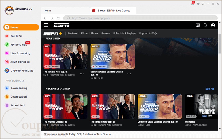 Streamfab Espn Plus Downloader Screenshot