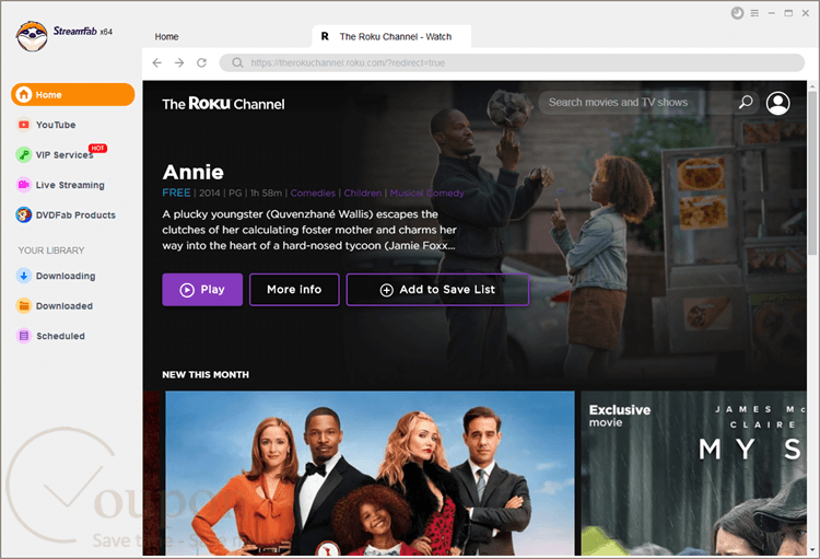 Streamfab Roku Channel Downloader Screenshot