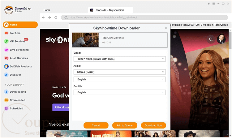 Streamfab Skyshowtime Downloader Screenshot