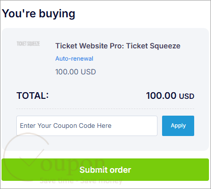 Ticket Website Pro Coupon Code