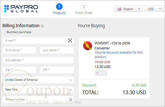 Vovsoft Csv To Json Converter Coupon Code