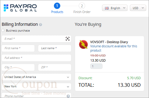 Vovsoft Desktop Diary Coupon Code