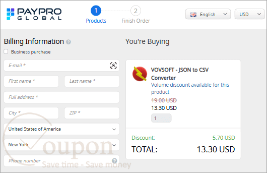Vovsoft Json To Csv Converter Coupon Code