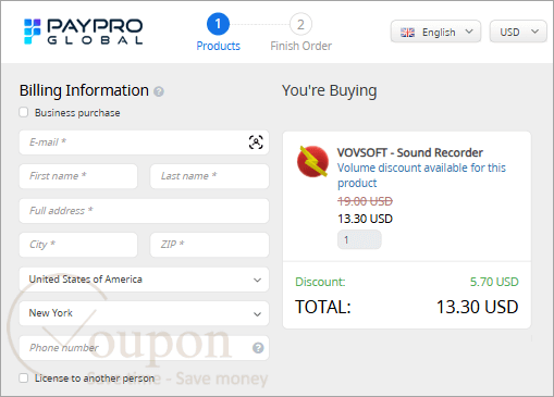Vovsoft Sound Recorder Coupon Code