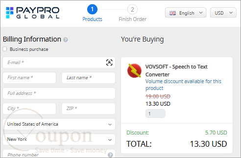 Vovsoft Speech To Text Converter Coupon Code